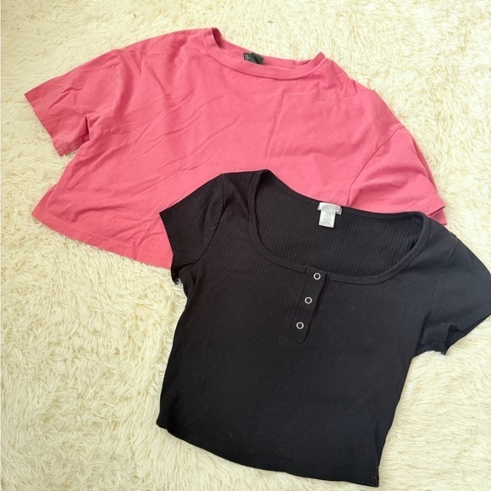 Black and Pink Crop Top Bundle